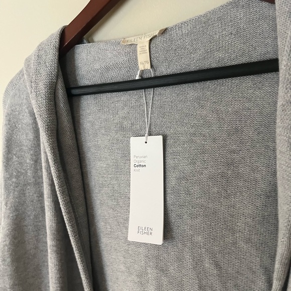 NWT Eileen Fisher Grey Hooded Cardigan - Picture 6 of 7